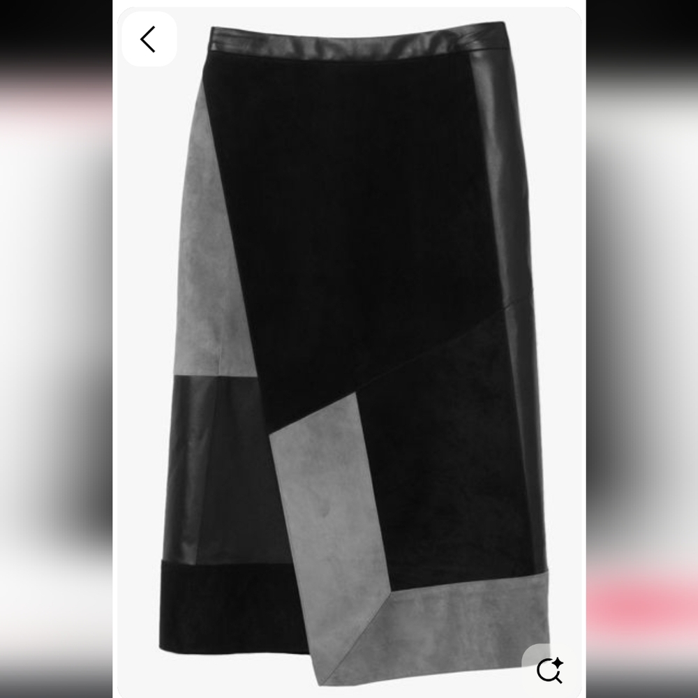 Derek Lam Leather Patchwork Skirt